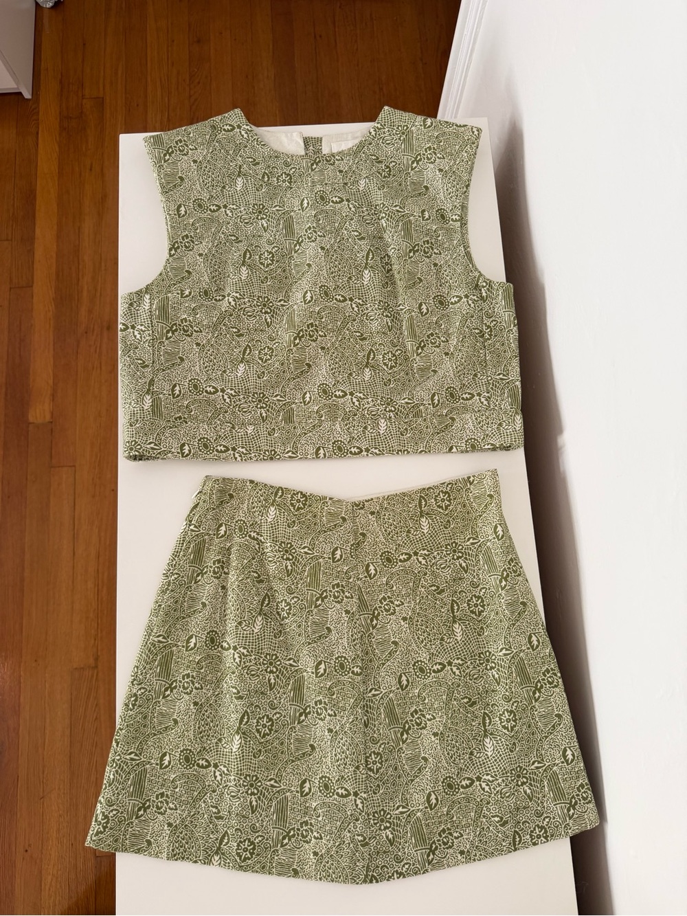 Olive Green Gidget Mini Skirt & Slim Tank Crop Top Julia Amory